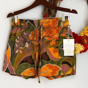 Cynthia Rowley High Waisted Paperbag Pull On Short SMALL Vintage Look Orange